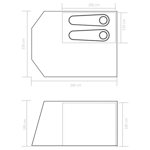 Автомобилна палатка Морски син 390 x 330 x 195 см 180Т полиамид