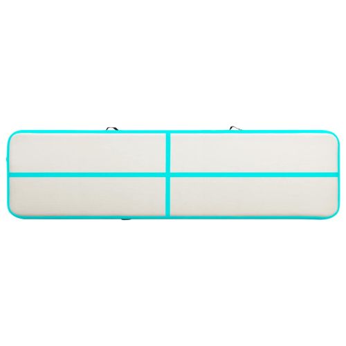 Надуваем дюшек за гимнастика с помпа, 600x100x15 см, PVC, зелен