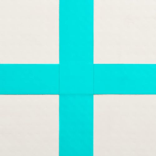 Надуваем дюшек за гимнастика с помпа, 400x100x20 см, PVC, зелен