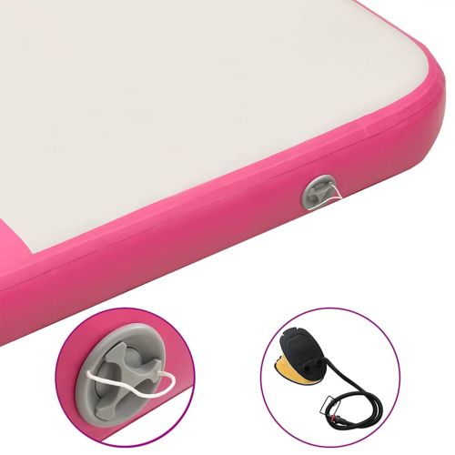 Надуваем дюшек за гимнастика с помпа, 200x200x10 см, PVC, розов