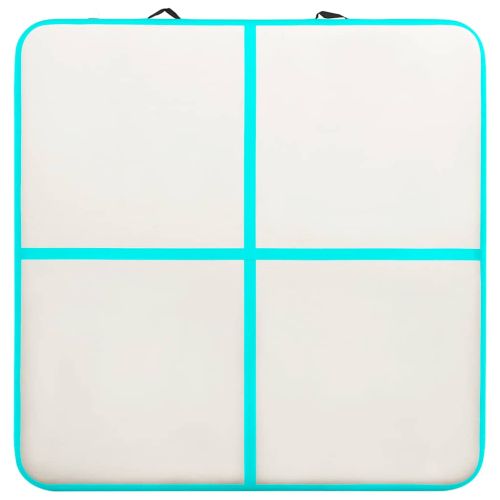 Надуваем дюшек за гимнастика с помпа, 200x200x10 см, PVC, зелен