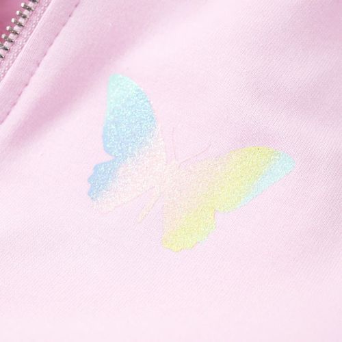 Детски суитшърт с качулка, светлорозово, 128