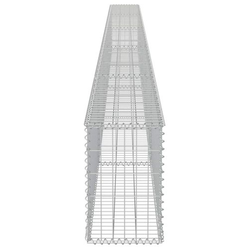 Габионна стена с капаци, поцинкована стомана, 600х30х50 см