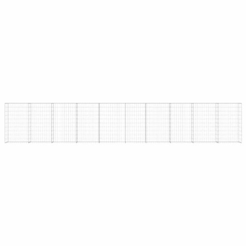 Габионна стена с капаци, поцинкована стомана, 600х30х100 см