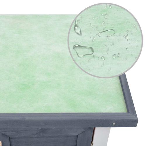 Външна клетка за зайци, 4 врати, сива, дърво