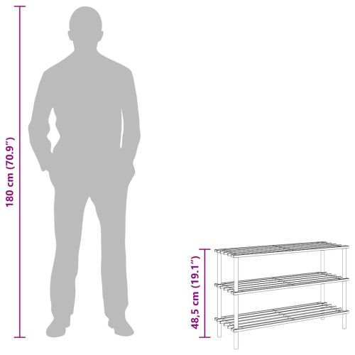 3-етажни рафтове за обувки 2 бр масивна ела
