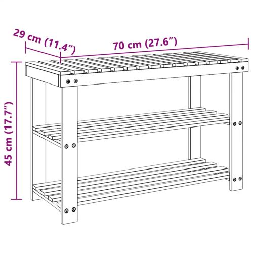 2-в-1 етажерка за обувки с пейка, ела масив
