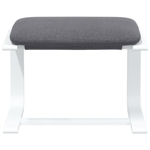 Релакс стол с табуретка, тъмносив, текстил