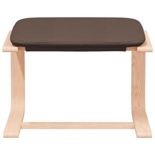 Релакс стол с табуретка, тъмнокафяв, текстил