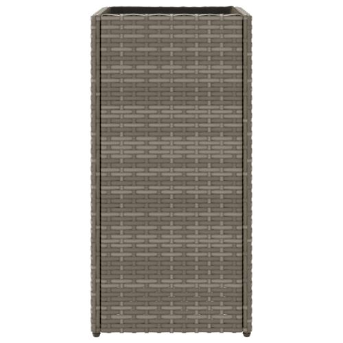 Градински кашпи, 2 бр, сиви, 30x30x60 см, полиратан