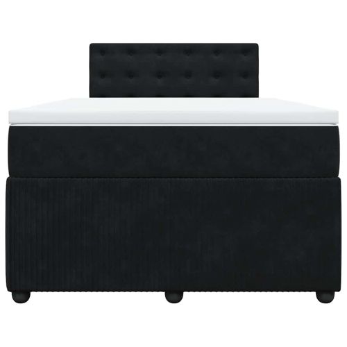 Боксспринг легло с матрак, черно, 120x200 см, кадифе