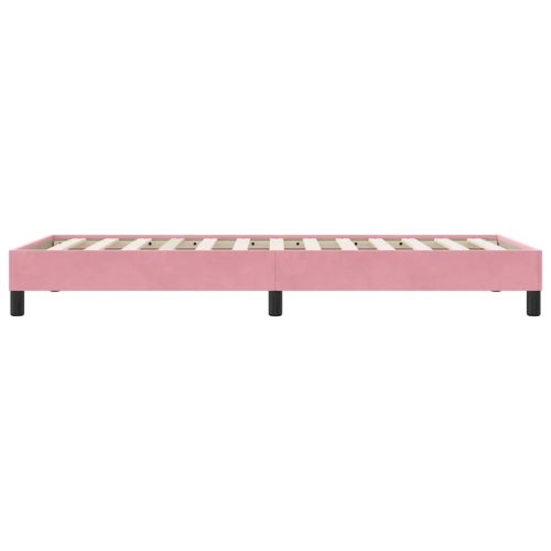 Box Spring легло без матрак розово 80x210 cm кадифе