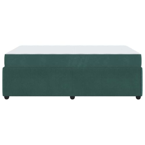 Рамка за легло с матрак Тъмен зелен 120 x 190 cm текстил