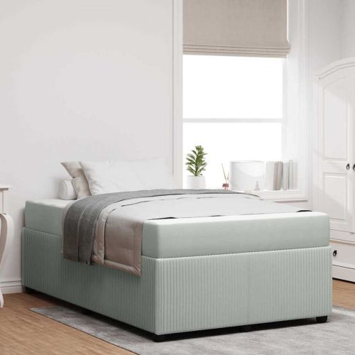 Рамка за легло с матрак Светлосиво 120 x 200 cm текстил