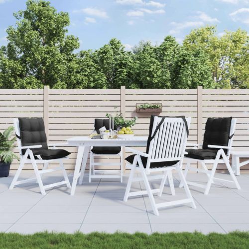 Възглавници за стол ниска облегалка 4 бр черни Оксфорд плат