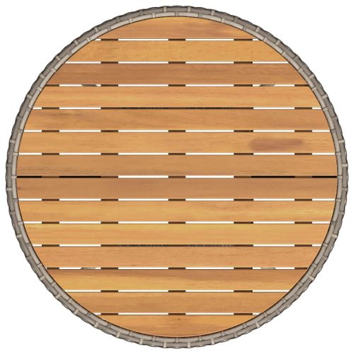 Маса за вечеря със съхранение Сиво и акация 70 x 70 x 73 cm