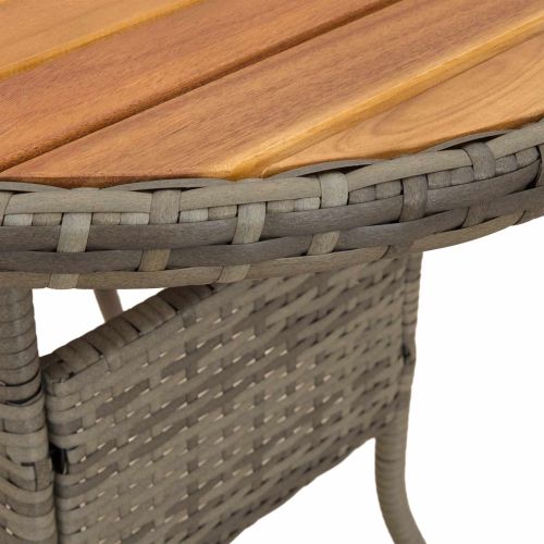 Маса за вечеря със съхранение Сиво и акация 70 x 70 x 73 cm