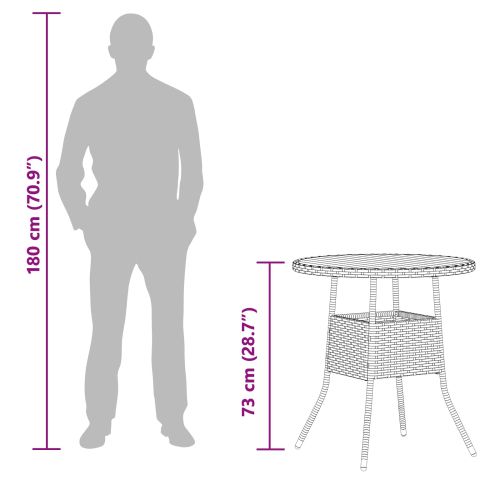 Маса за вечеря със съхранение Сиво и акация 70 x 70 x 73 cm