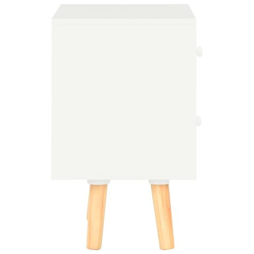 Нощни шкафчета, 2 бр, бели, 40x30x50 см, бор масив