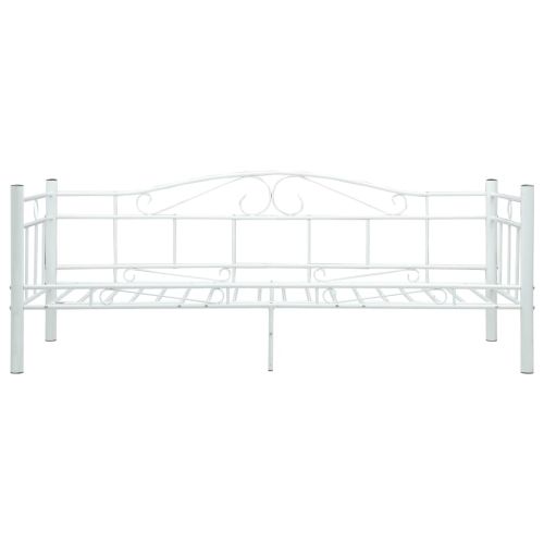 Рамка за дневно легло, бяла, метал, 90x200 см