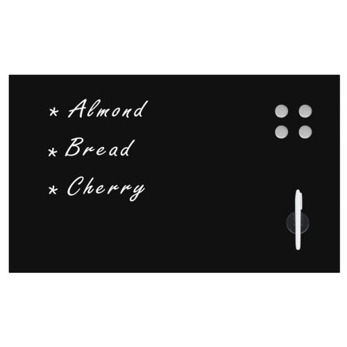 Черна магнитна дъска за монтаж на стена, стъклена, 100x60 см