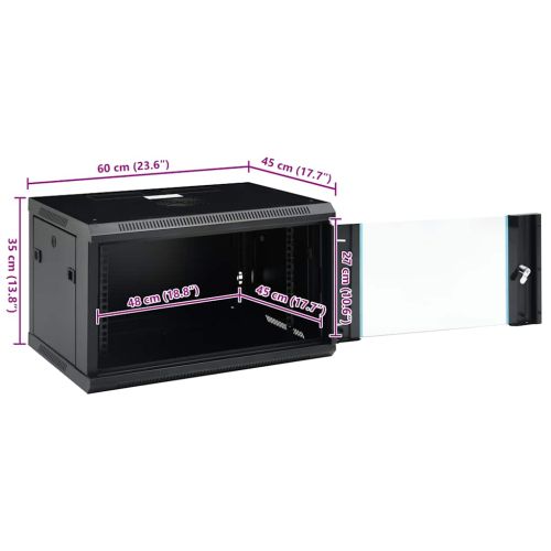 6U Сървърен шкаф за стенен монтаж, 19", IP20, 600x450x350 мм