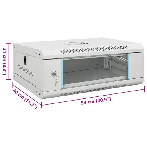 4U сървърен шкаф за стенен монтаж, 19", IP20, 53x40x21 см