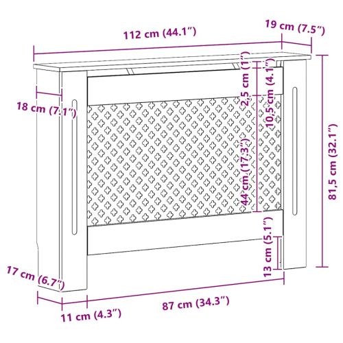 Паравани за радиатори, 2 бр, бели, 112x19x81,5 см, МДФ