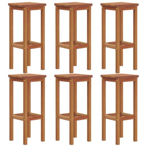 Бар табуретки, 6 бр, акация масив