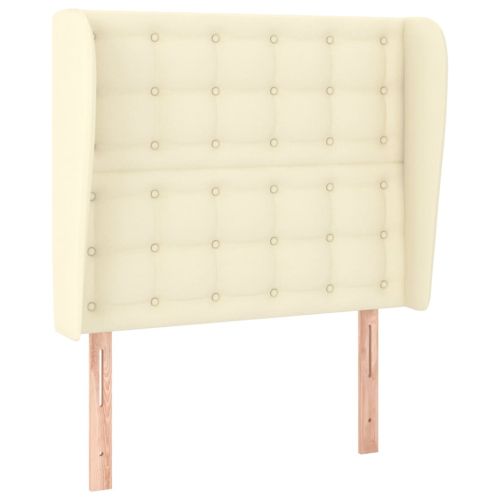 Горна табла с уши, кремава, 83x23x118/128 см, изкуствена кожа