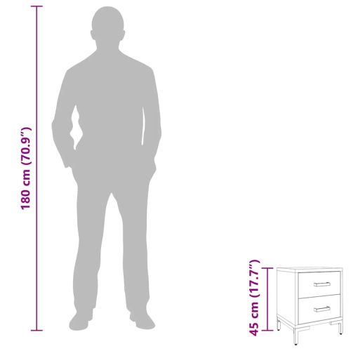 Нощни шкафчета, 2 бр, черни, 36x30x45 см, борово дърво масив