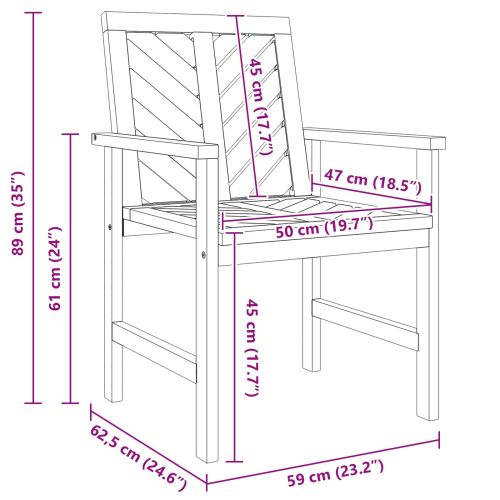 Трапезен стол 8 pcs Естествен 62.5 x 59 x 89 см