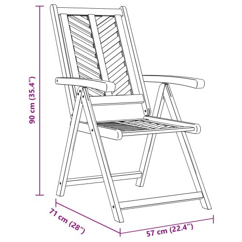 Градински стол 4 pcs Кафяво 57 x 72 x 109 см
