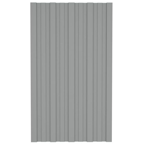 Покривни панели, 36 бр, поцинкована стомана, сиви, 80х45 см