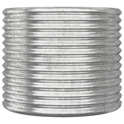 Градински плантер поцинкована стомана 80x80x68см сребрист