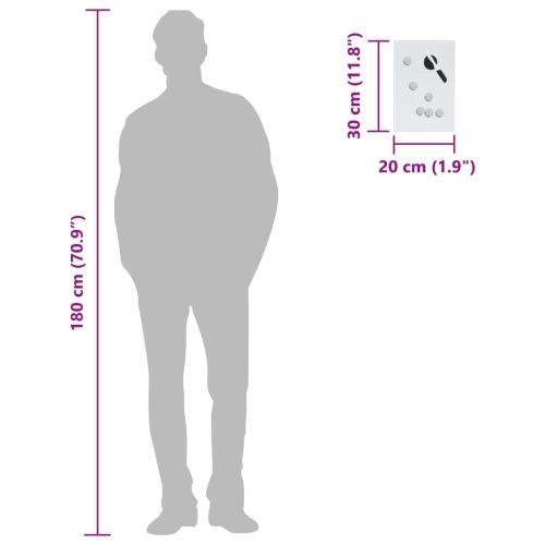 Кутия за ключове с магнитна дъска, бяла, 30x20x4 см