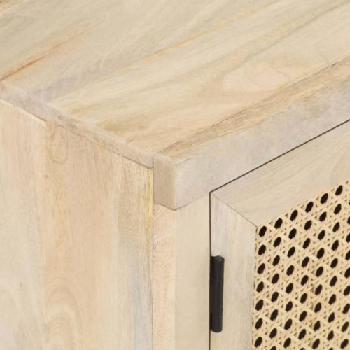 ТВ шкаф, 120x30x40 см, мангов масив и естествена тръстика