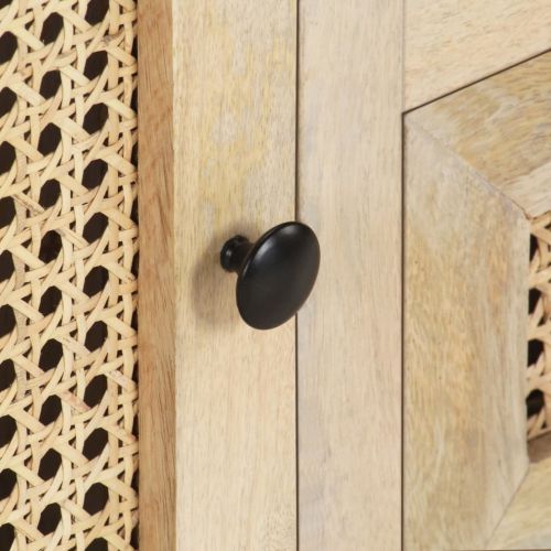 ТВ шкаф, 120x30x40 см, мангов масив и естествена тръстика