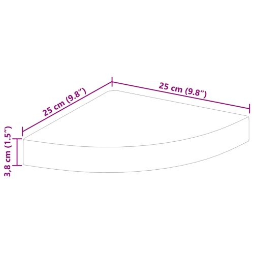 323889 Floating Corner Shelf High Gloss Black 25x25x3,8 cm MDF