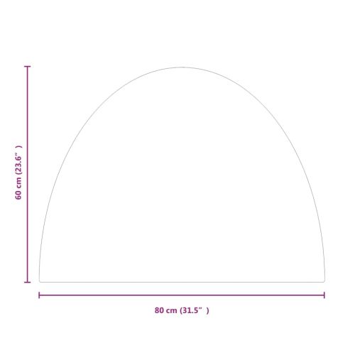 Стъклена плоча за камина полукръгла 800x600 мм