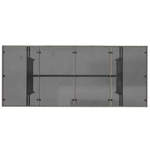 Комплект за хранене в градината 9 pcs Сив полиратан