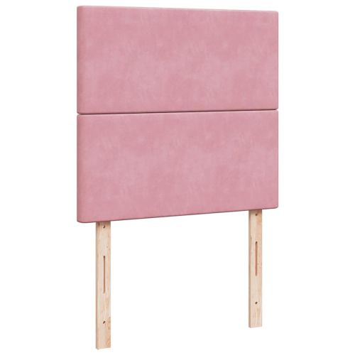 Боксспринг легло с матрак, розово, 100x200 см, кадифе