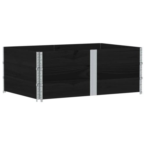 Палетни страници черно 3 бр 150x100 см, борова дървесина масив