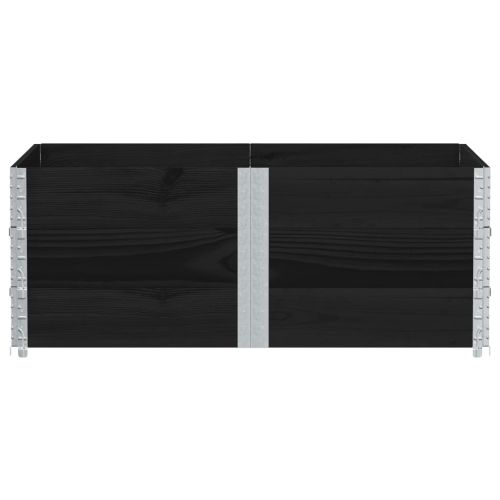 Палетни страници черно 3 бр 150x100 см, борова дървесина масив