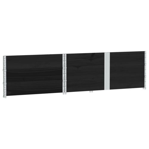 Палетни страници черно 3 бр 150x100 см, борова дървесина масив