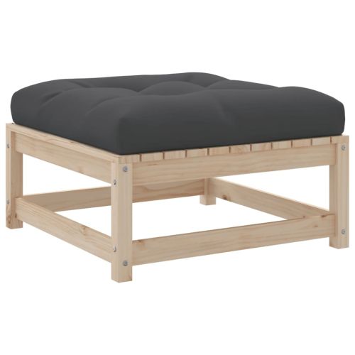 Градински комплект с възглавници, 7 части, борово дърво масив