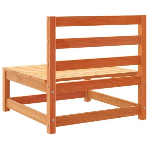 Градински комплект диван от 3 части, восъчнокафяв, бор масив