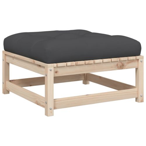 Градински комплект с възглавници, 7 части, борово дърво масив