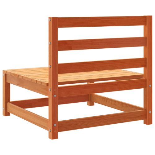 Градински комплект диван от 7 части, восъчнокафяв, бор масив