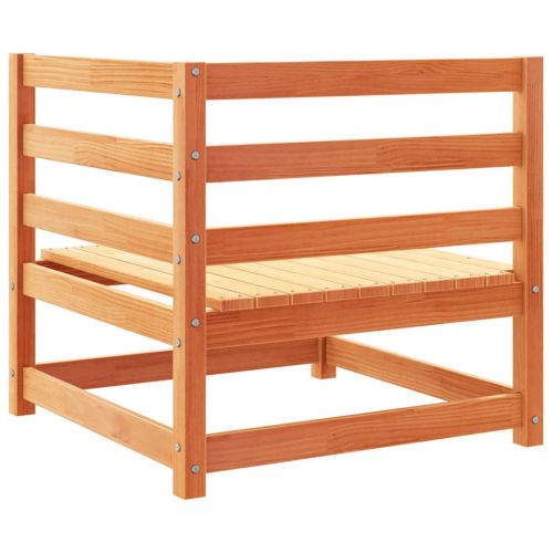 Градински комплект диван от 10 части, восъчнокафяв, бор масив